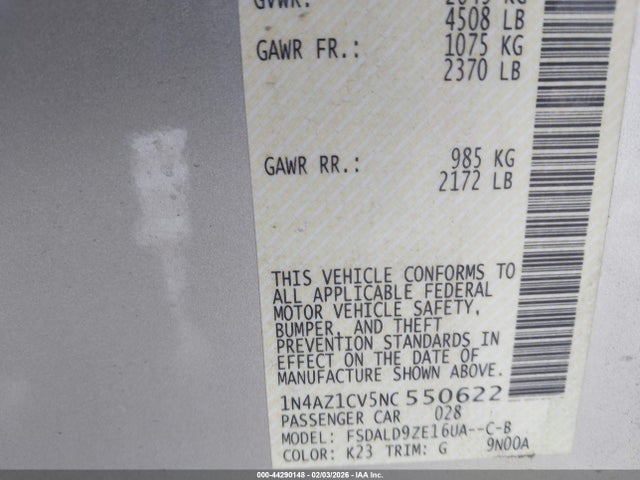 2022 NISSAN LEAF 1N4AZ1CV5NC550622 Photo 8