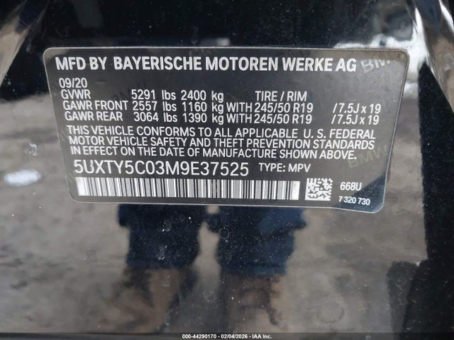 2021 BMW X3 5UXTY5C03M9E37525 Photo 8
