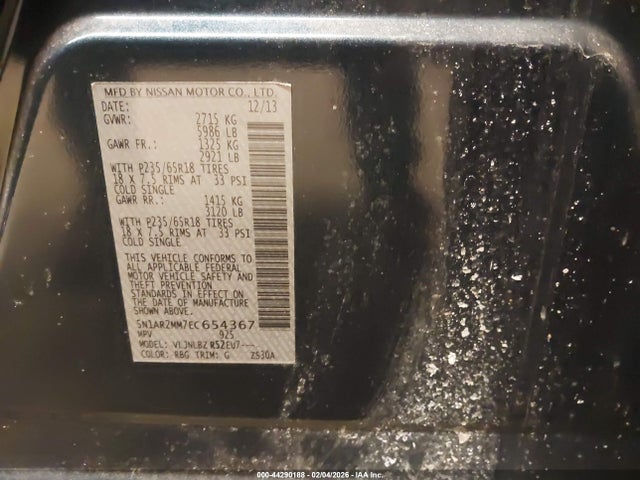 2014 NISSAN PATHFINDER 5N1AR2MM7EC654367 Photo 8