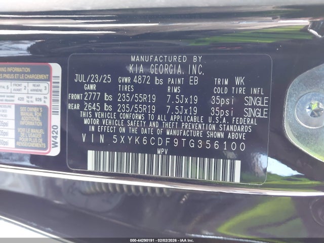 Продаж на аукціоні авто 2026 Kia Sportage X-line, vin: 5XYK6CDF9TG356100, номер лоту: 44290191