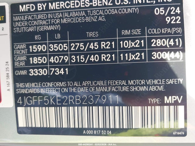 2024 MERCEDES-BENZ GLS 450 4JGFF5KE2RB237911 Photo 8