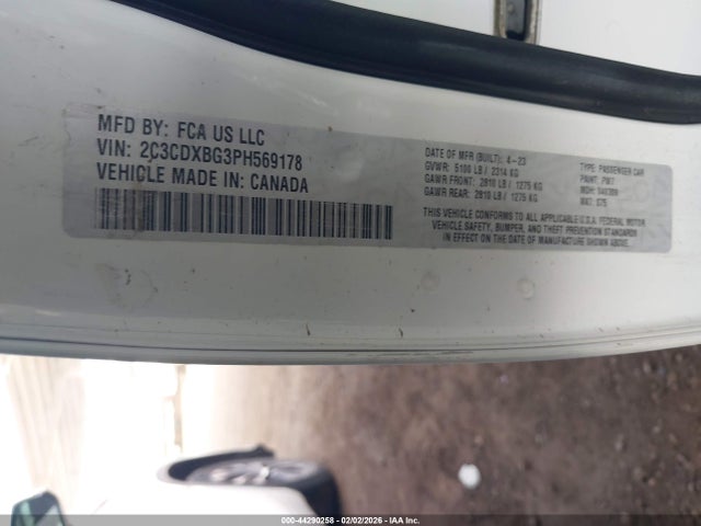 2C3CDXBG3PH569178 Dodge Charger Sxt