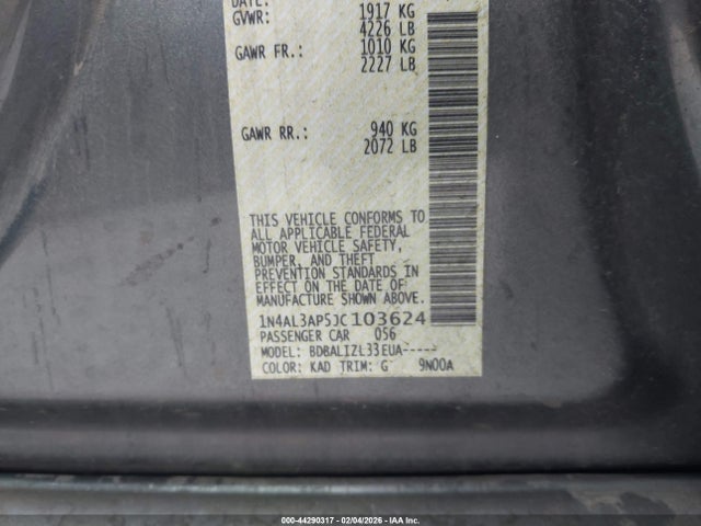 1N4AL3AP5JC103624 Nissan Altima 2.5 Sv