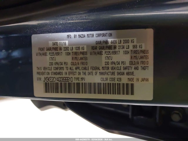 Aukcja sprzedaży 2016 Mazda Cx-5 Touring, vin: JM3KE2CY4G0899910, numer aukcji: 44290379