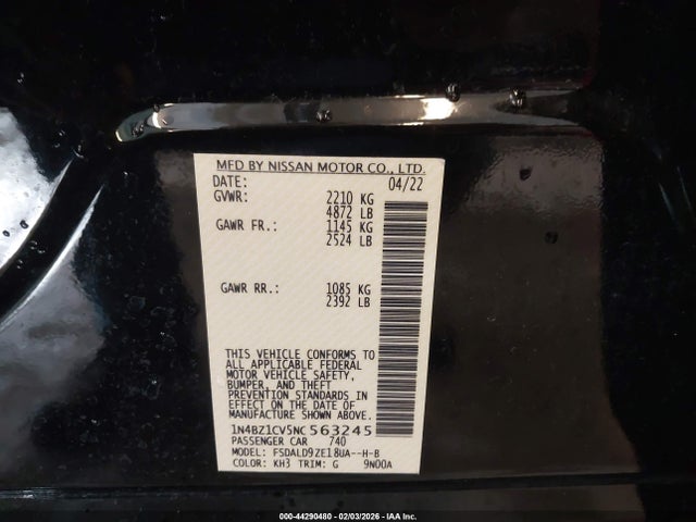 2022 NISSAN LEAF 1N4BZ1CV5NC563245 Photo 8