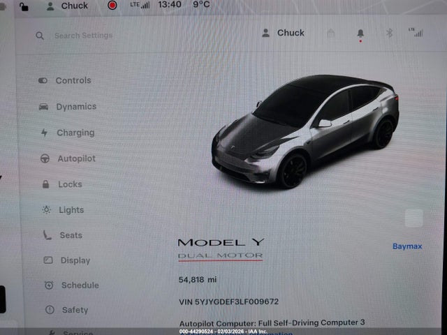 Продажа на аукционе авто 2020 Tesla Model Y Long Range Dual Motor All-wheel Drive/performance Dual Motor All-wheel Drive, vin: 5YJYGDEF3LF009672, номер лота: 44290524