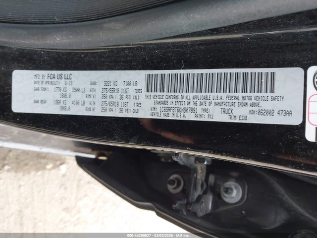 Продаж на аукціоні авто 2019 Ram 1500 Big Horn/lone Star  4x4 6'4 Box, vin: 1C6SRFBT6KN907891, номер лоту: 44290527