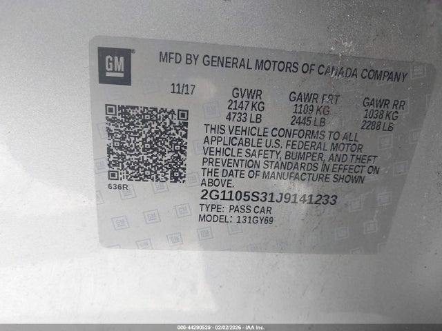 2G1105S31J9141233 Chevrolet IMPALA 1LT