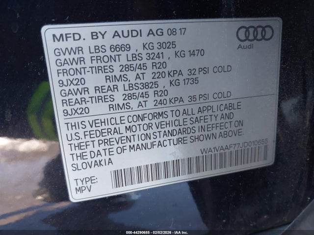 2018 AUDI Q7 WA1VAAF77JD010655 Photo 8