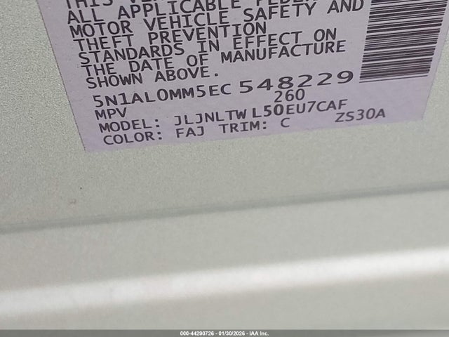5N1AL0MM5EC548229 Infiniti QX60