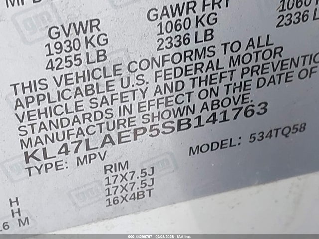44290797 :رقم المزاد ، KL47LAEP5SB141763 vin ، 2025 Buick Envista Preferred Fwd مزاد بيع