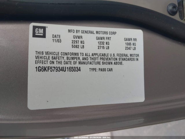 2004 CADILLAC DEVILLE 1G6KF57934U165034 Photo 8