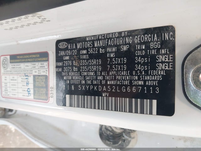 2020 KIA SORENTO 5XYPKDA52LG667113 Photo 8