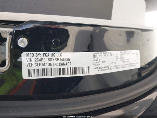 2C4RC1BGXRR148836 Chrysler Pacifica Touring L