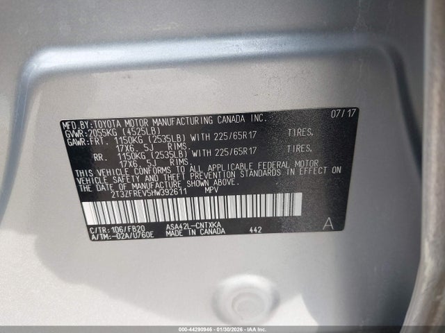 Toyota RAV4 LE 2017 2T3ZFREV5HW392611 Image 9