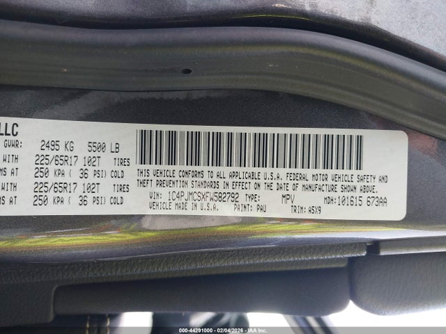 1C4PJMCSXFW582792 Jeep Cherokee Latitude