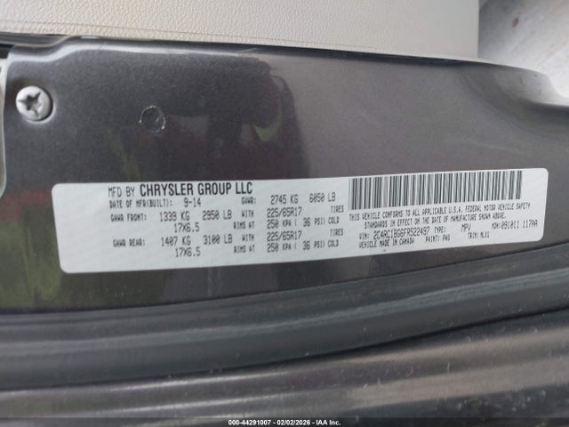 Продаж на аукціоні авто 2015 Chrysler Town & Country Touring, vin: 2C4RC1BG6FR522497, номер лоту: 44291007
