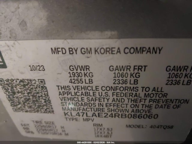 44291055 :رقم المزاد ، KL47LAE24RB086060 vin ، 2024 Buick Envista Preferred Fwd مزاد بيع