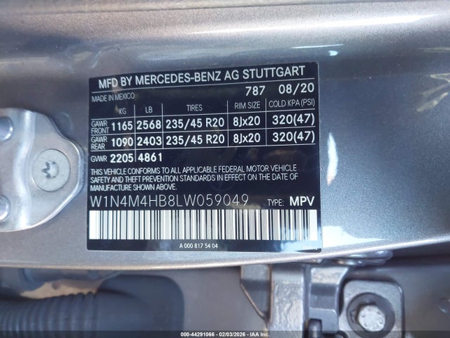 2020 MERCEDES-BENZ GLB 250 W1N4M4HB8LW059049 Photo 8