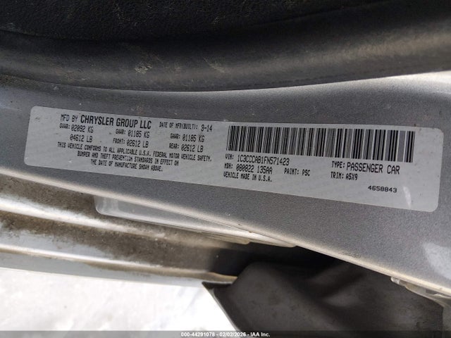 Продажа на аукционе авто 2015 Chrysler 200 Limited, vin: 1C3CCCAB1FN571423, номер лота: 44291078