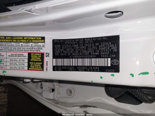 4T1DBADK4SU035824 Toyota CAMRY SE