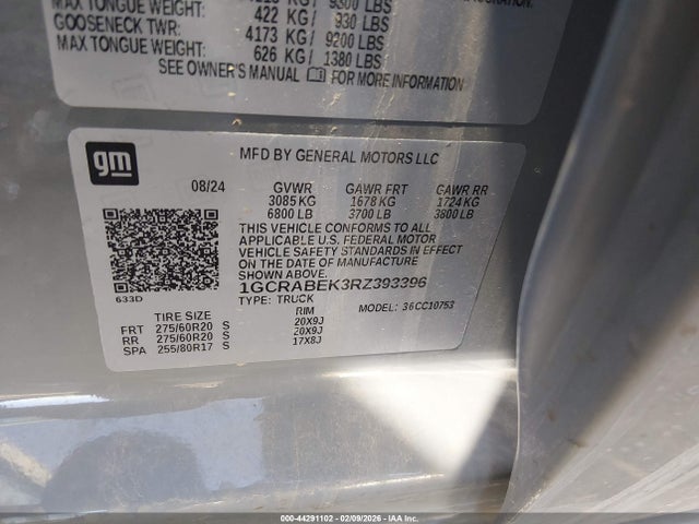 2024 CHEVROLET SILVERADO 1500 1GCRABEK3RZ393396 Photo 8