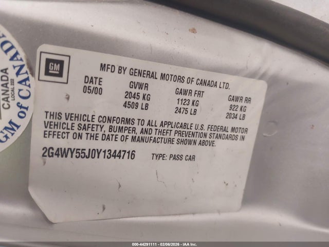 2000 BUICK CENTURY 2G4WY55J0Y1344716 Photo 8