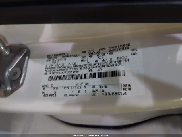 1FMCU0GX7FUC59098 Ford ESCAPE SE