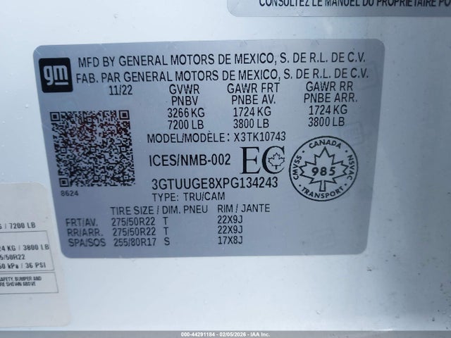 3GTUUGE8XPG134243 GMC Sierra 1500 Denali