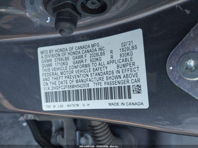 Honda Civic Sport 2021 2HGFC2F88MH542508 Image 9