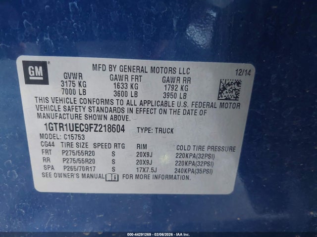 2015 GMC SIERRA 1500 1GTR1UEC9FZ218604 Photo 8