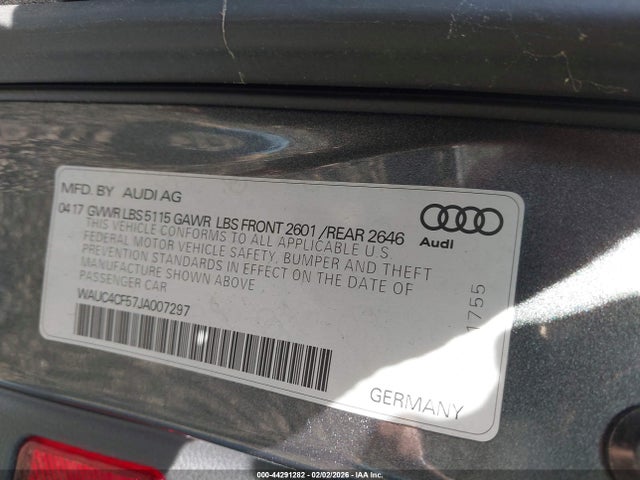 2018 Audi S5 3.0t Premium Plus მანქანა იყიდება აუქციონზე, vin: WAUC4CF57JA007297, აუქციონის ნომერი: 44291282