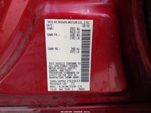 Nissan Altima 3.5 Sr 2016 1N4BL3AP9GC292033 Image 9