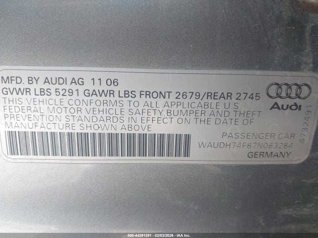 2007 AUDI A6 WAUDH74F87N083284 Photo 8