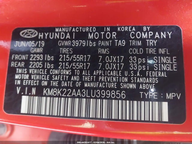 Hyundai Kona Sel 2020 KM8K22AA3LU399856 Image 9