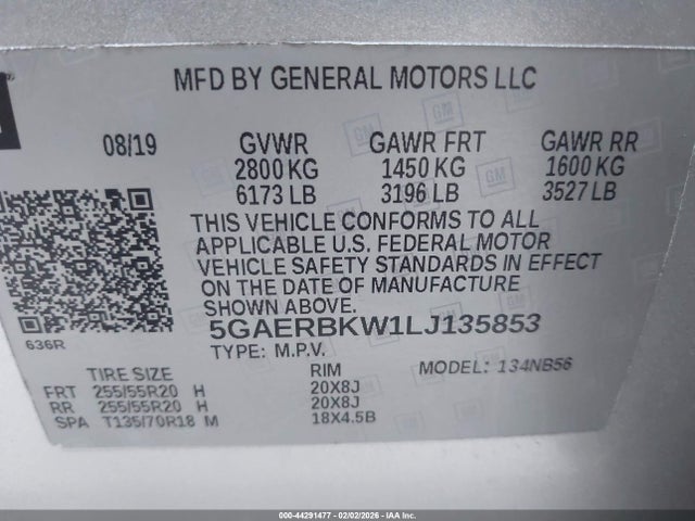 5GAERBKW1LJ135853 Buick Enclave Fwd Essence