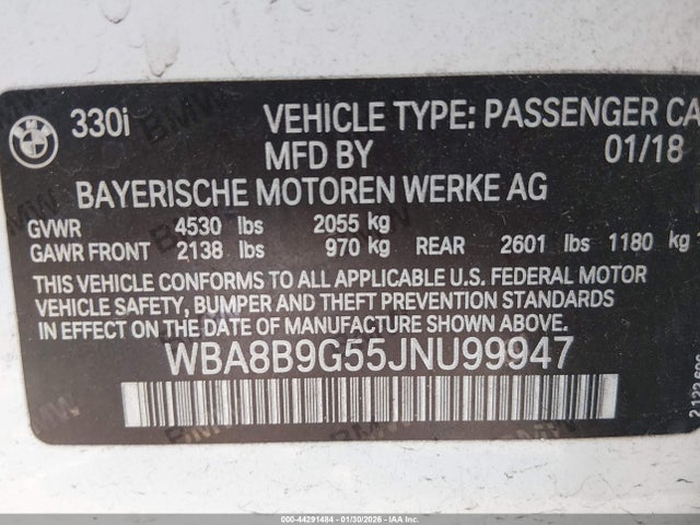 WBA8B9G55JNU99947 BMW 330I