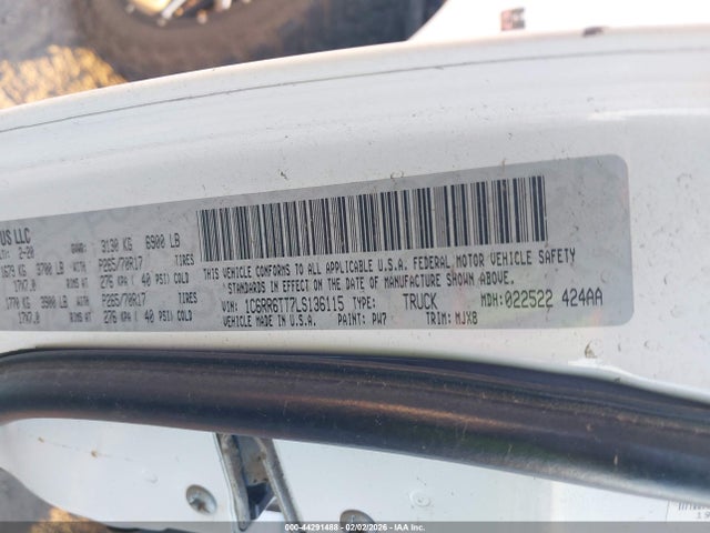 2020 Ram 1500 Classic Slt  4x2 6'4 Box მანქანა იყიდება აუქციონზე, vin: 1C6RR6TT7LS136115, აუქციონის ნომერი: 44291488