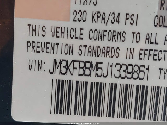 44291493 :رقم المزاد ، JM3KFBBM5J1339861 vin ، 2018 Mazda Cx-5 Sport مزاد بيع