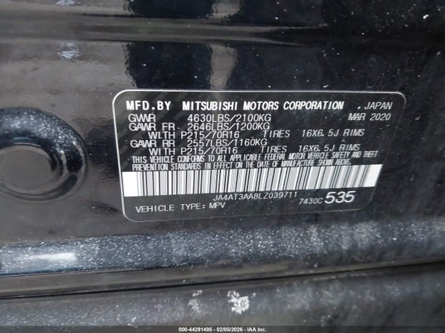 2020 MITSUBISHI ECLIPSE CROSS JA4AT3AA8LZ039711 Photo 8