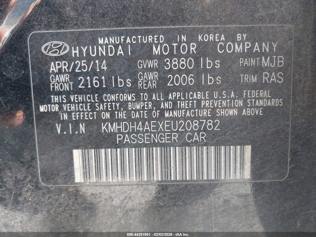 Hyundai ELANTRA SE 2014 KMHDH4AEXEU208782 Image 9