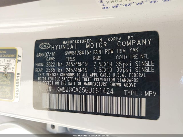 2016 HYUNDAI TUCSON KM8J3CA25GU161424 Photo 8