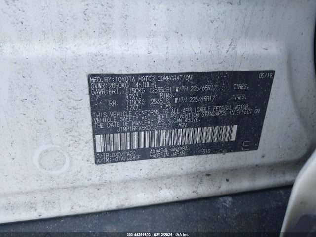 JTMP1RFV6KD028772 Toyota Rav4 Xle