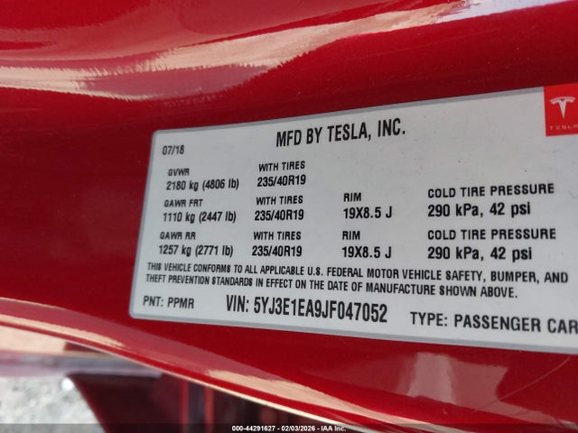 2018 TESLA MODEL 3 5YJ3E1EA9JF047052 Photo 8