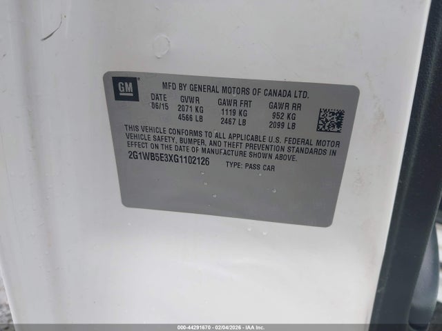 2G1WB5E3XG1102126 Chevrolet Impala Limited Lt