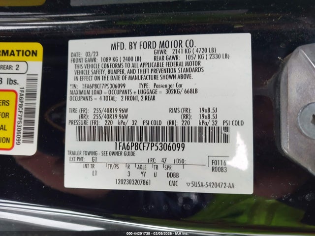 2023 FORD MUSTANG 1FA6P8CF7P5306099 Photo 8