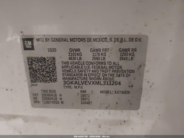 2021 Gmc Terrain Awd Slt მანქანა იყიდება აუქციონზე, vin: 3GKALVEVXML311204, აუქციონის ნომერი: 44291790