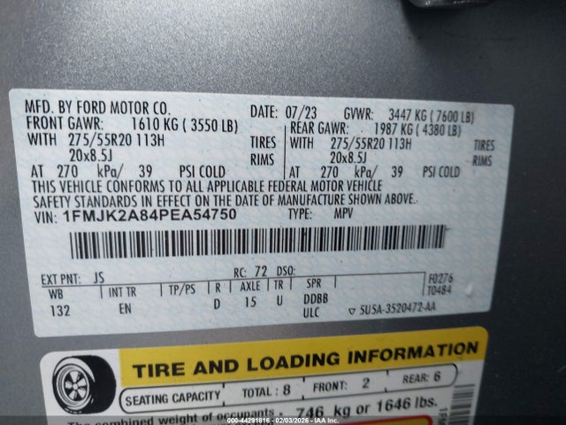 Ford Expedition Limited Max 2023 1FMJK2A84PEA54750 Image 9