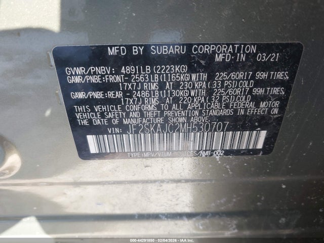 Subaru Forester Premium 2021 JF2SKAJC2MH530707 Image 9