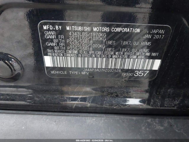 2017 MITSUBISHI OUTLANDER SPORT JA4AP3AU7HZ032528 Photo 8